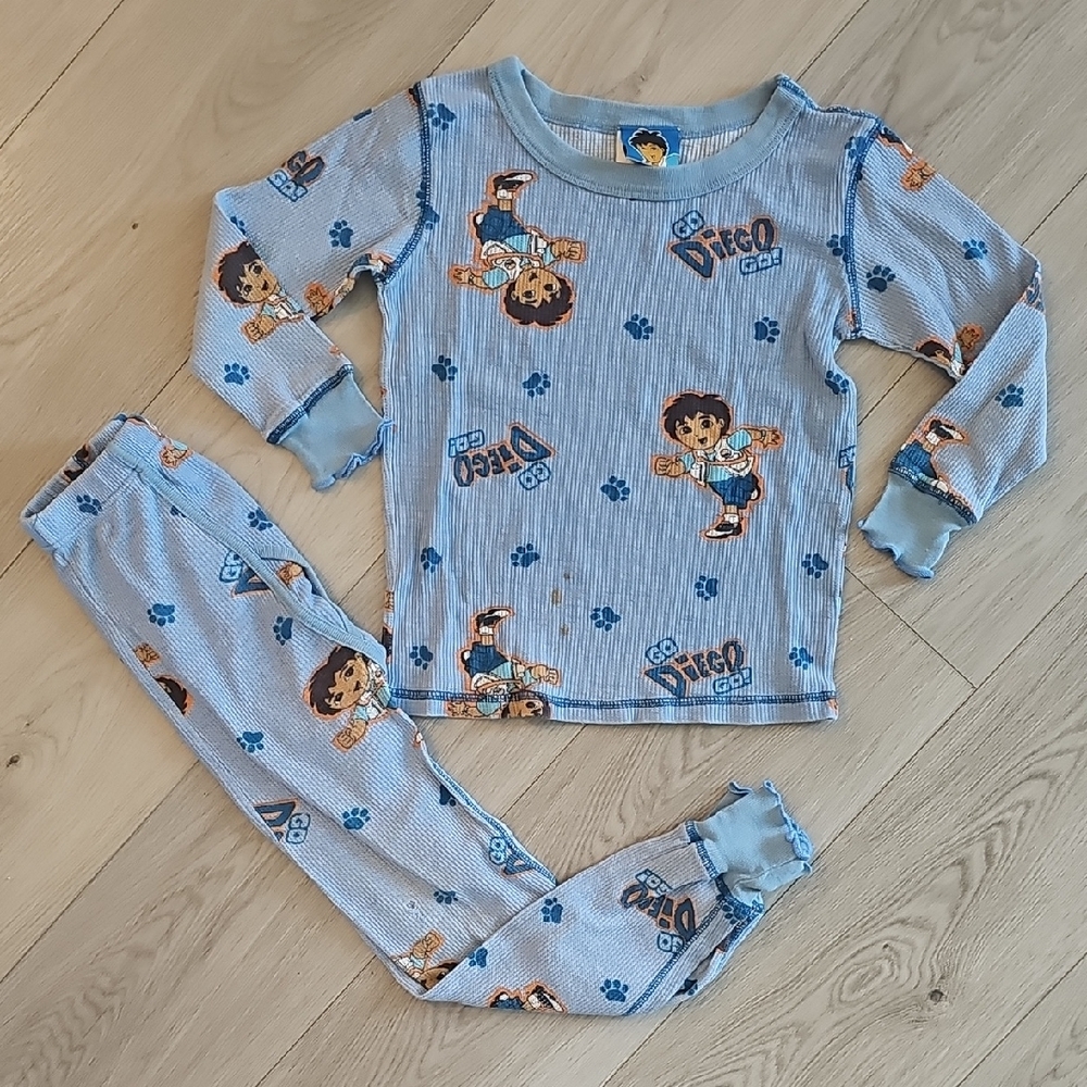 Y2K 2007 Go Diego Go Matching Thermal Pajama Set, size‎ 6
